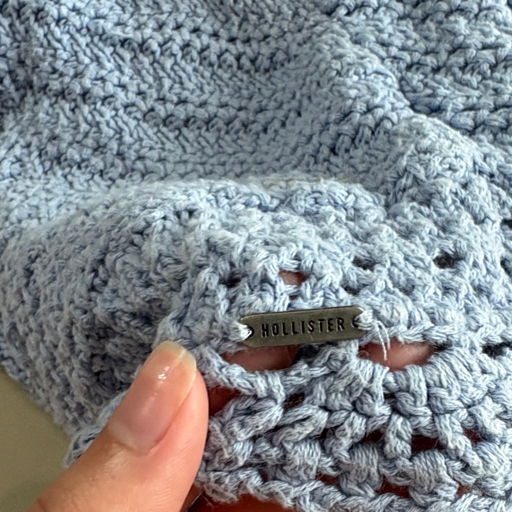 Hollister Light Blue Knit Crop Top - Picture 5 of 8